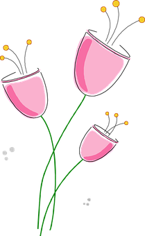 Abstract Pink Flowers Artwork