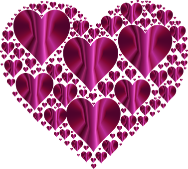 Abstract Pink Hearts Collage