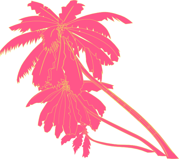 Abstract Pink Palm Leaves Illustration