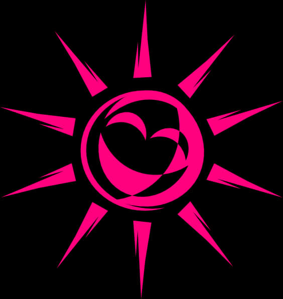 Abstract Pink Sun Design