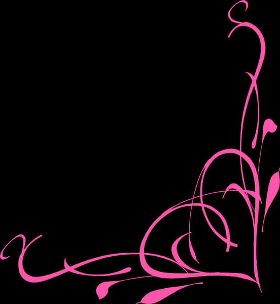 Abstract Pink Swirlson Black