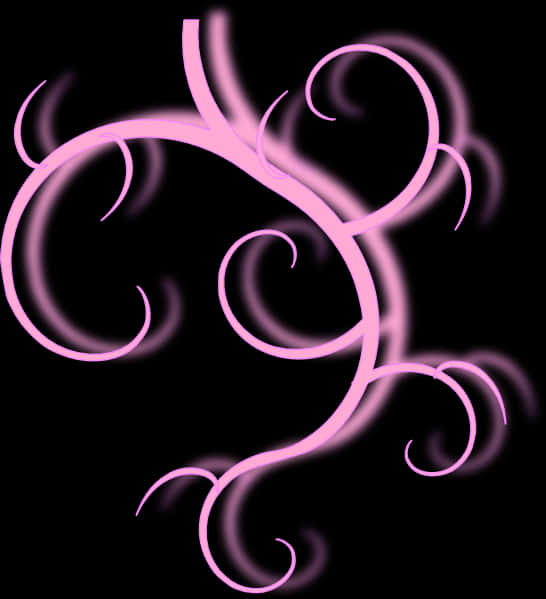 Abstract Pink Swirlson Black Background