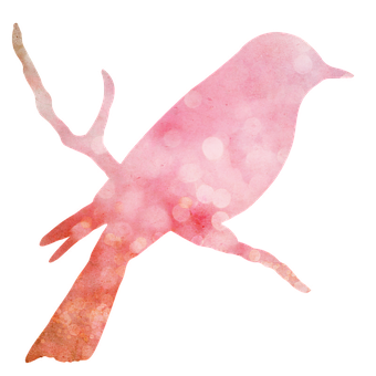 Abstract Pink Watercolor Bird Silhouette