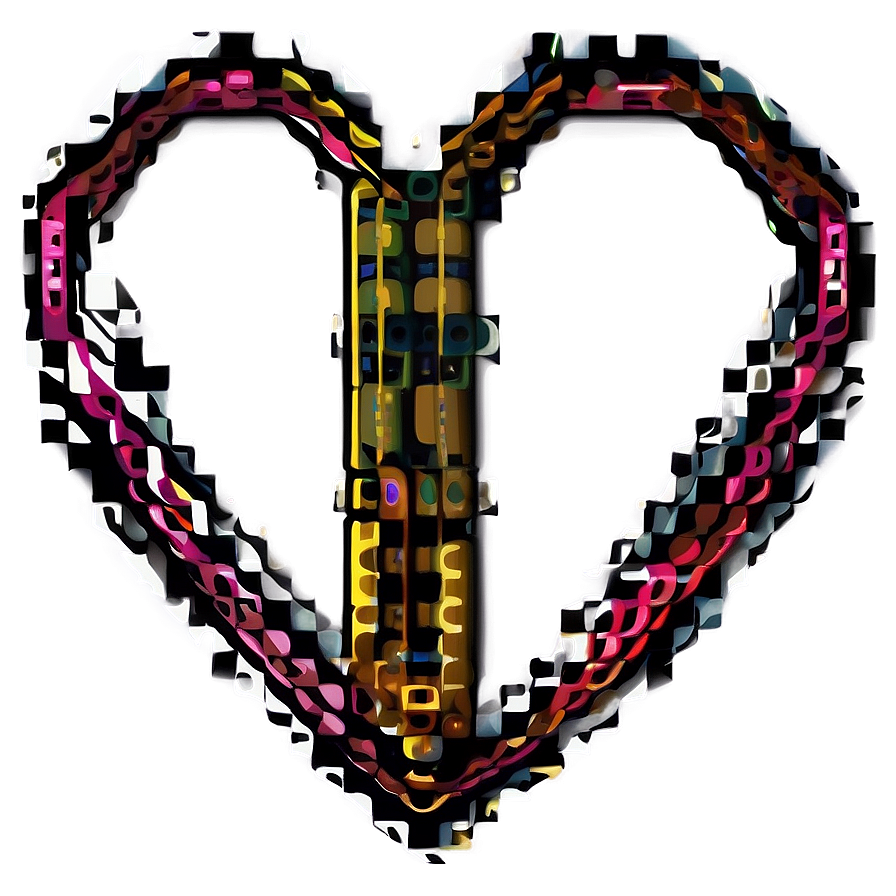 Abstract Pixel Heart Png 35