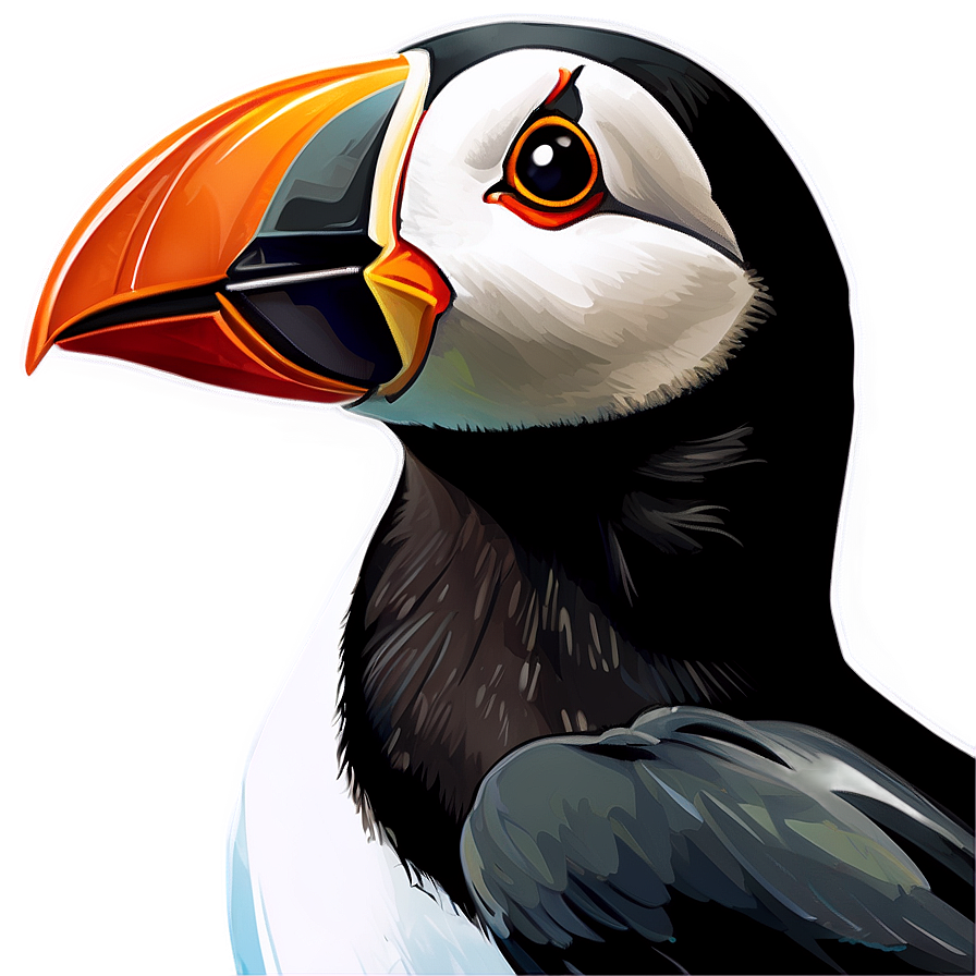 Abstract Puffin Illustration Png 70