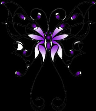 Abstract Purple Butterfly Art