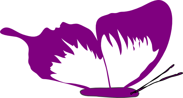 Abstract Purple Butterfly Silhouette