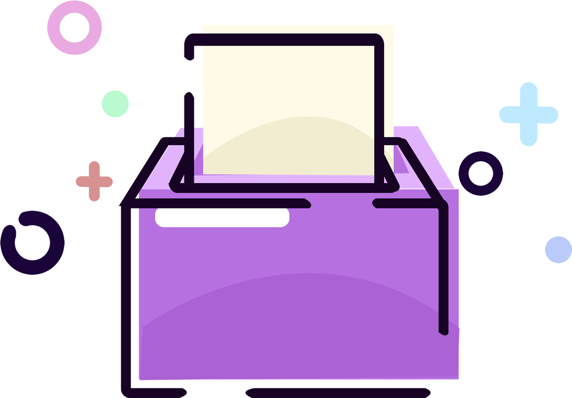 Abstract Purple File Cabinet Illustration