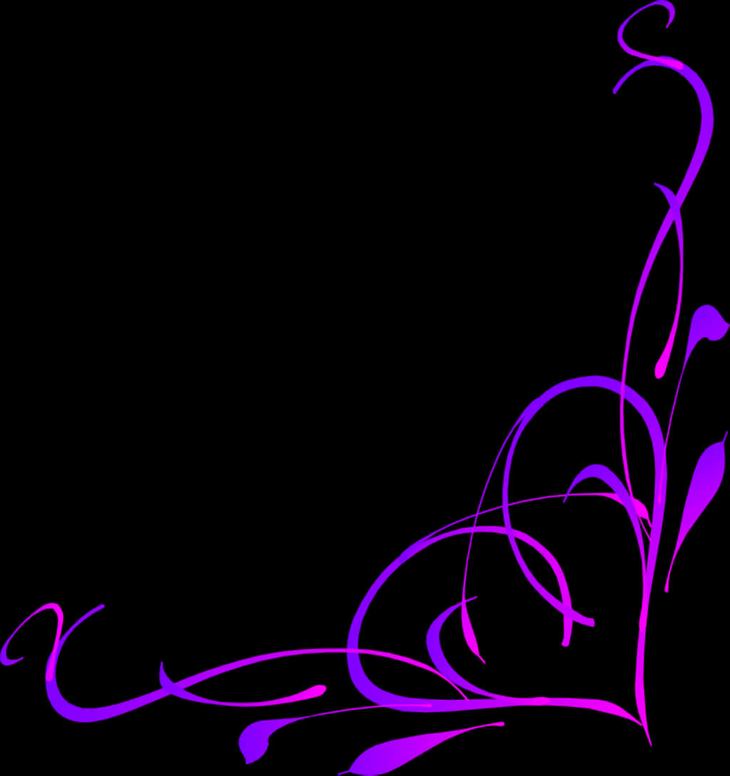 Abstract Purple Floral Border Design