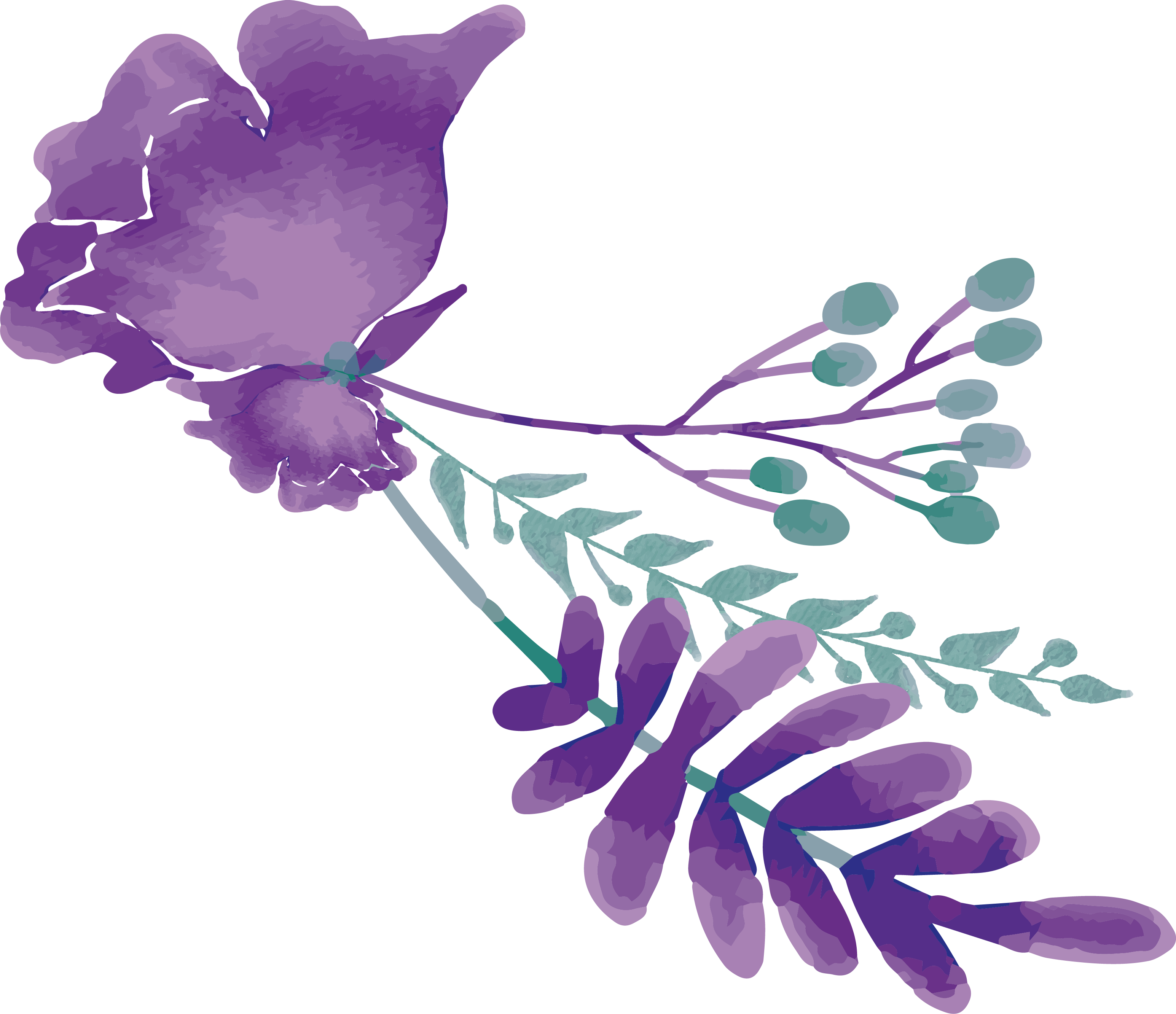 Abstract Purple Flower Illustration