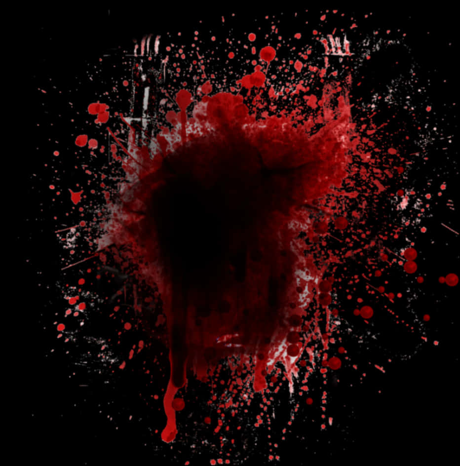 Abstract Red Blood Splatter Artwork