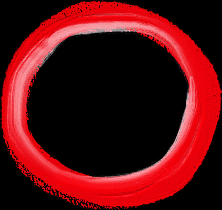 Abstract Red Brush Stroke Circle