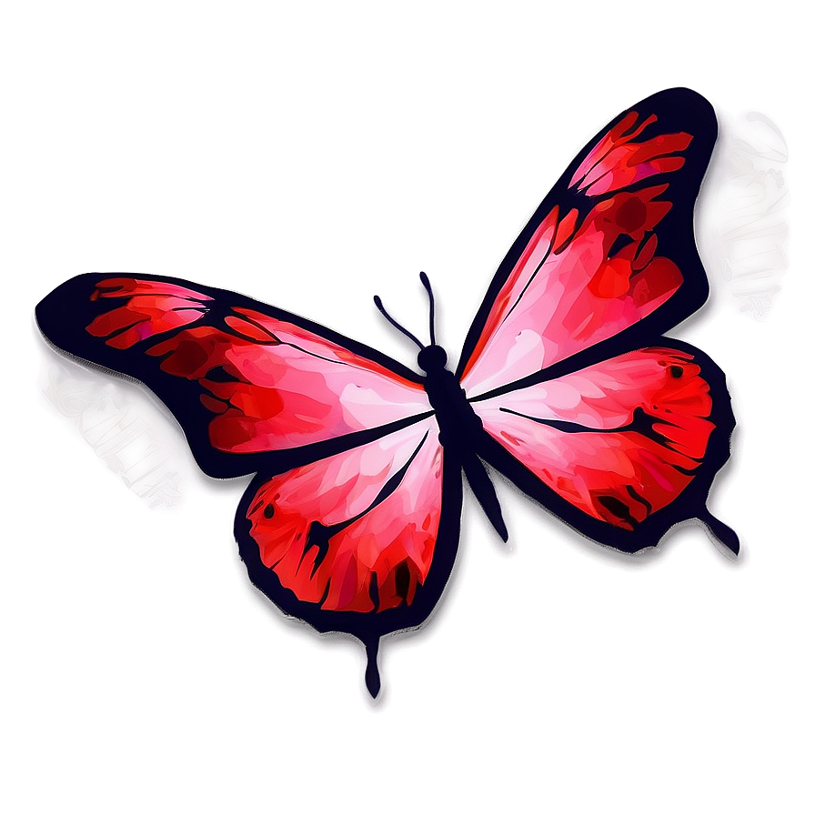 Abstract Red Butterfly Png 06122024