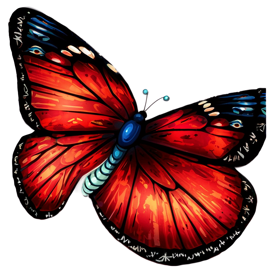 Abstract Red Butterfly Png Nuu71