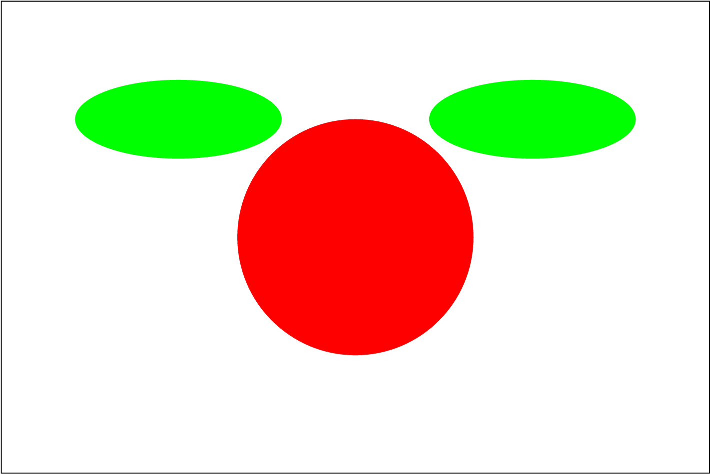 Abstract Red Circle Green Ellipses