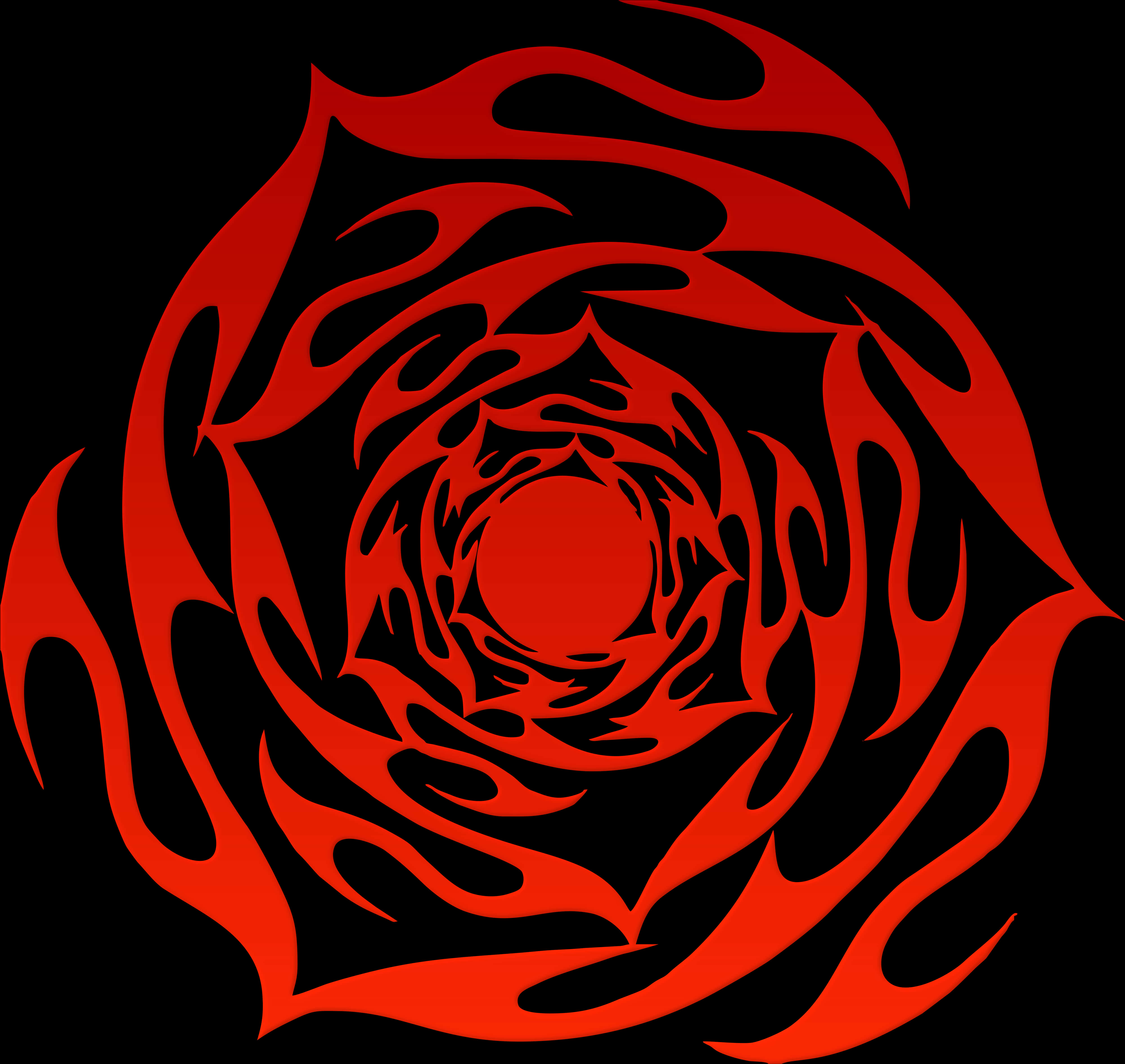 Abstract Red Flame Circle Design