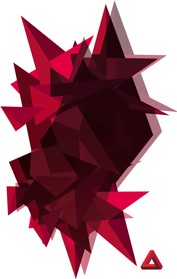 Abstract Red Geometric Explosion