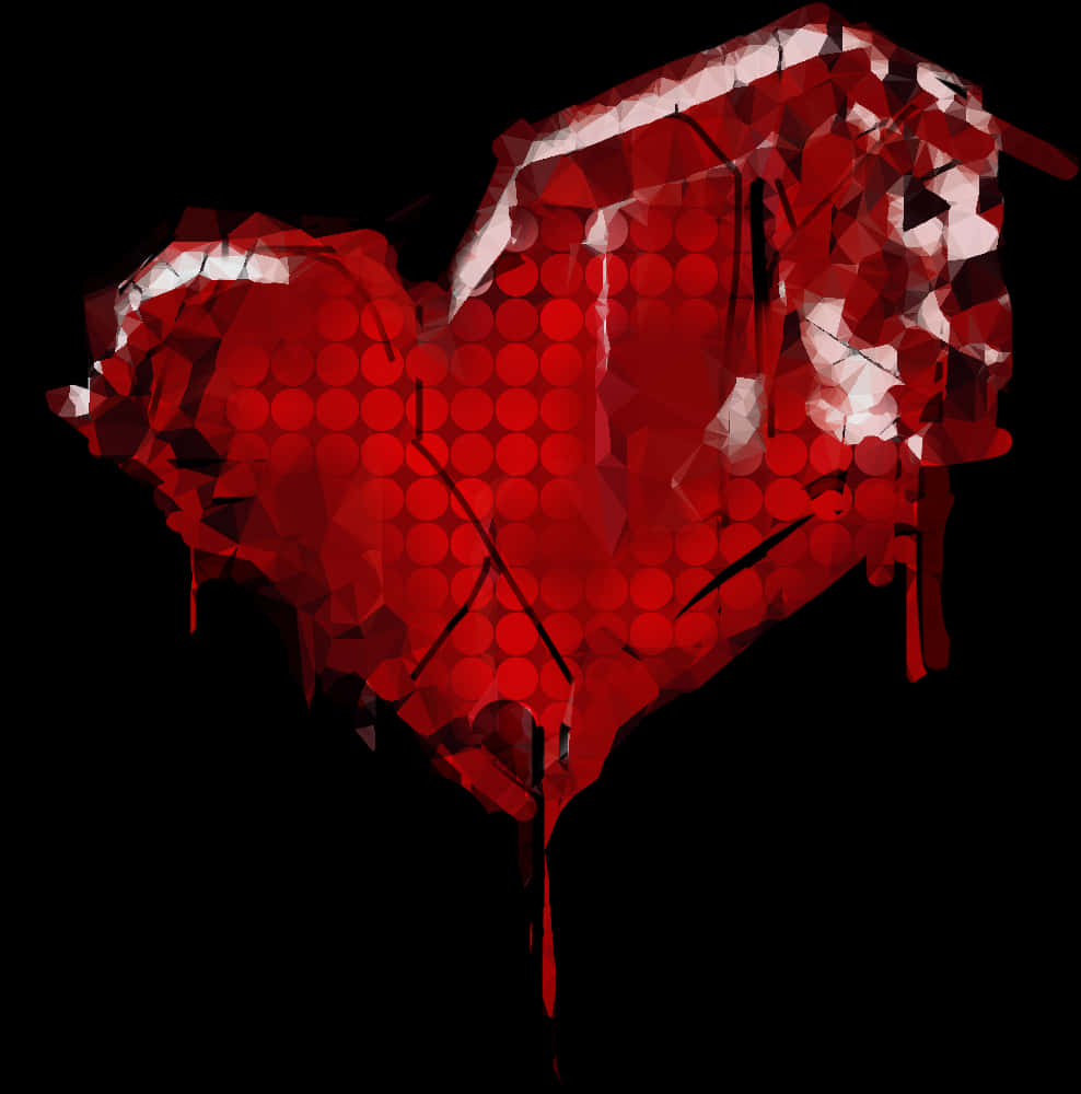 Abstract Red Heart Graffiti Art