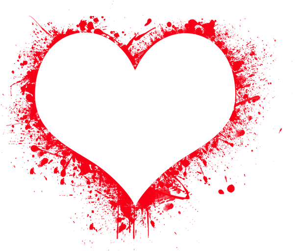 Abstract Red Heart Splatter