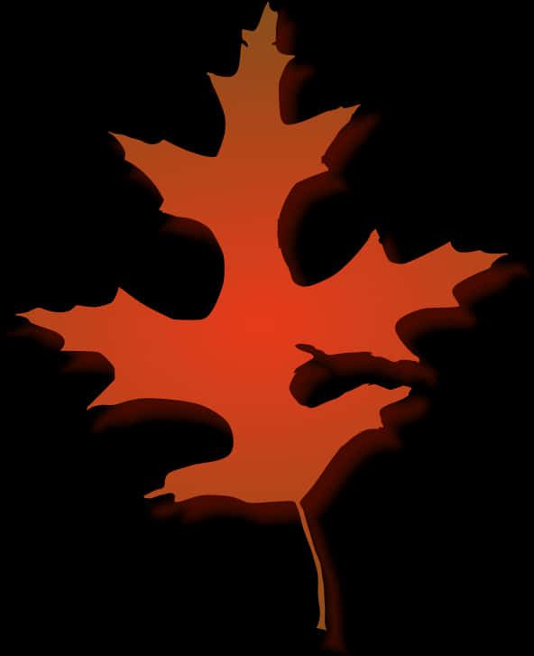 Abstract Red Leaf Silhouette