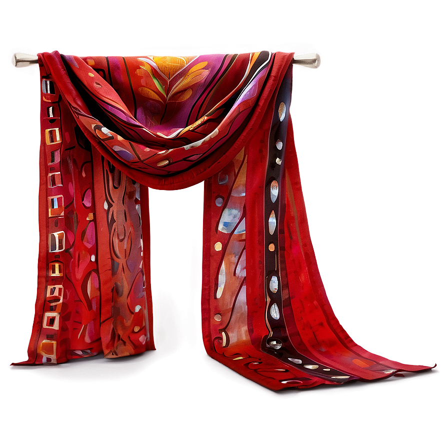 Abstract Red Scarf Png 37