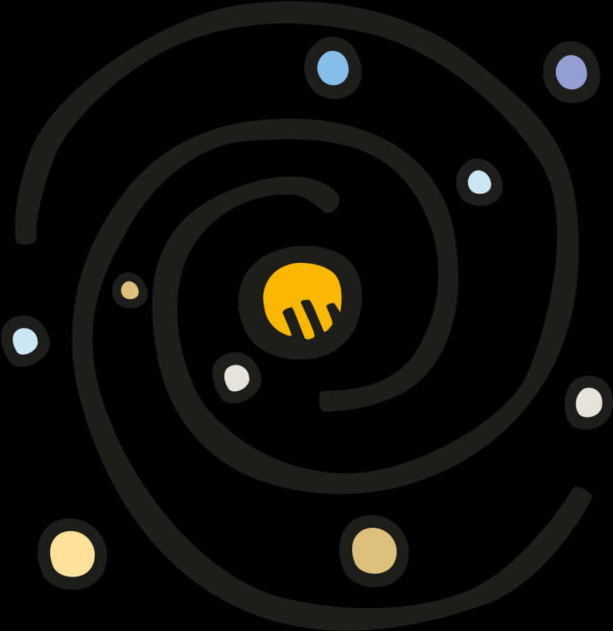 Abstract Solar System Graphic