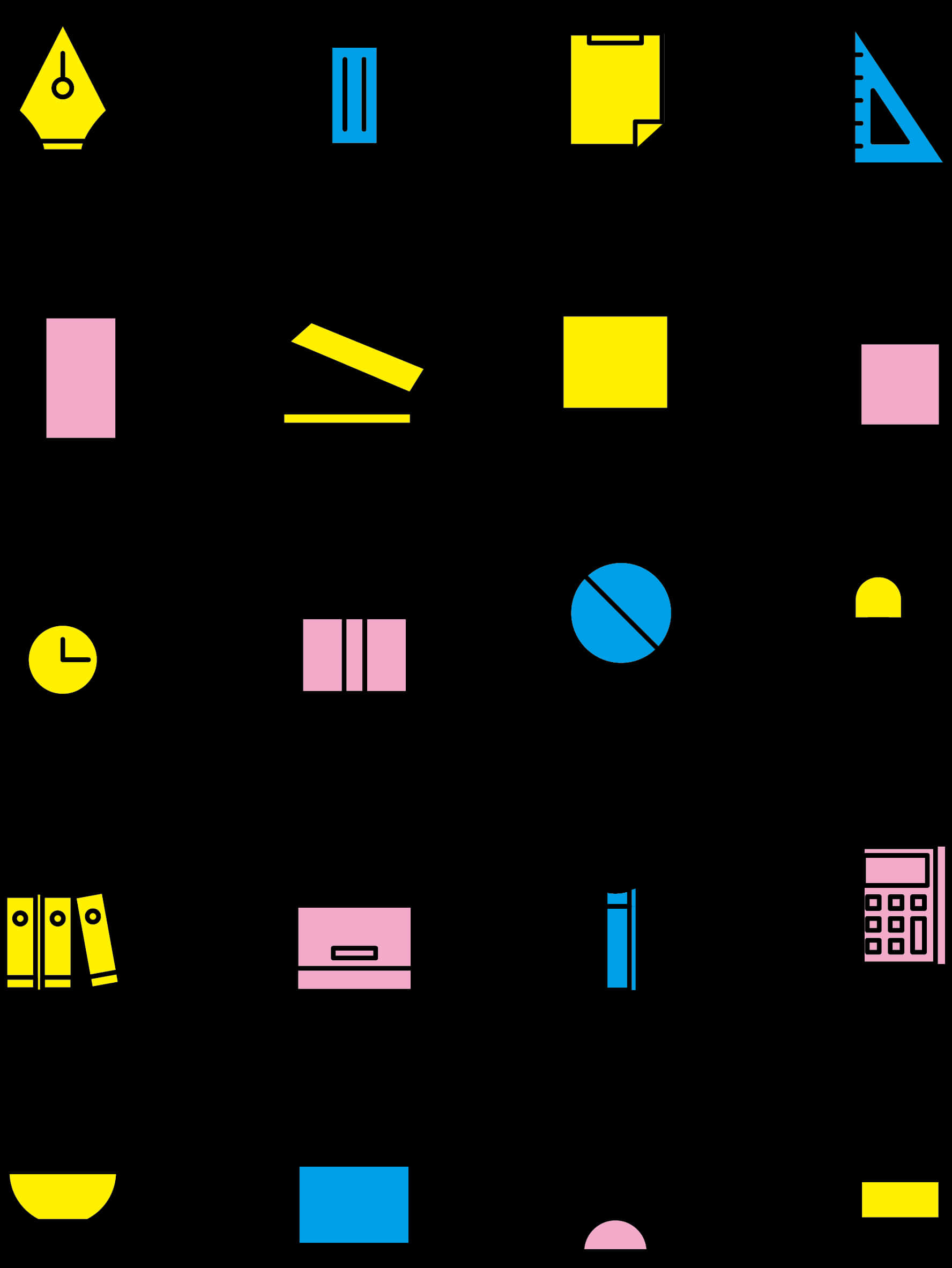 Abstract Stationery Icons Set