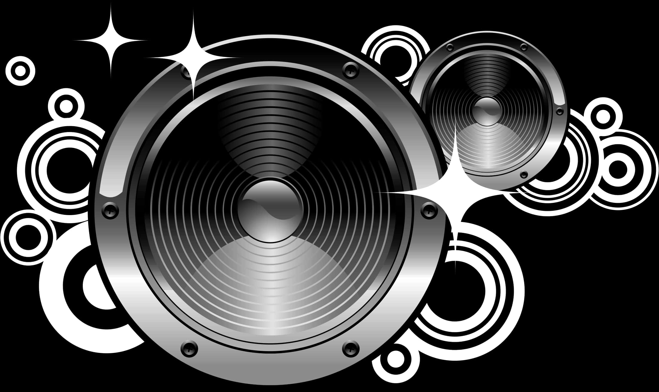 Abstract Stereo Speakers Vector