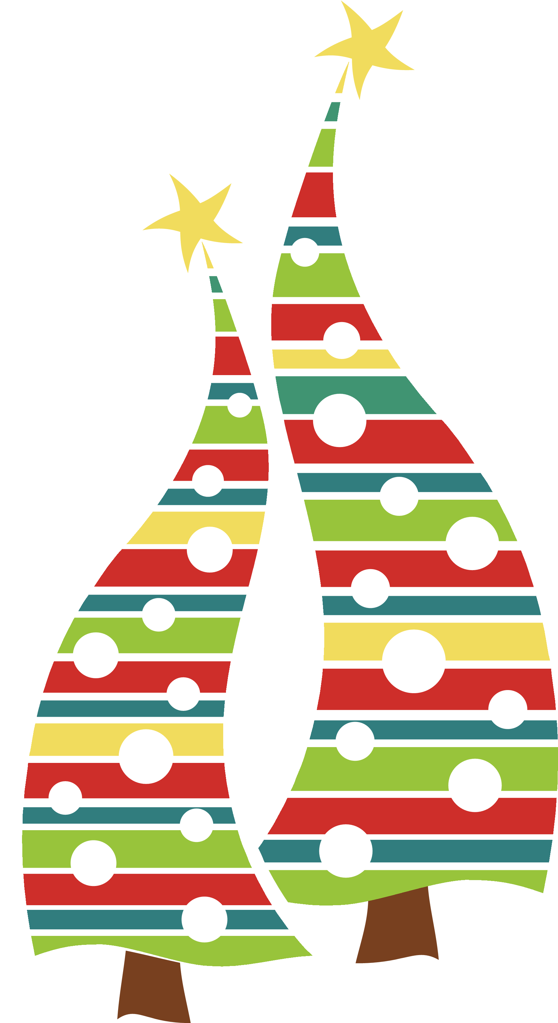 Abstract Striped Christmas Trees Clipart