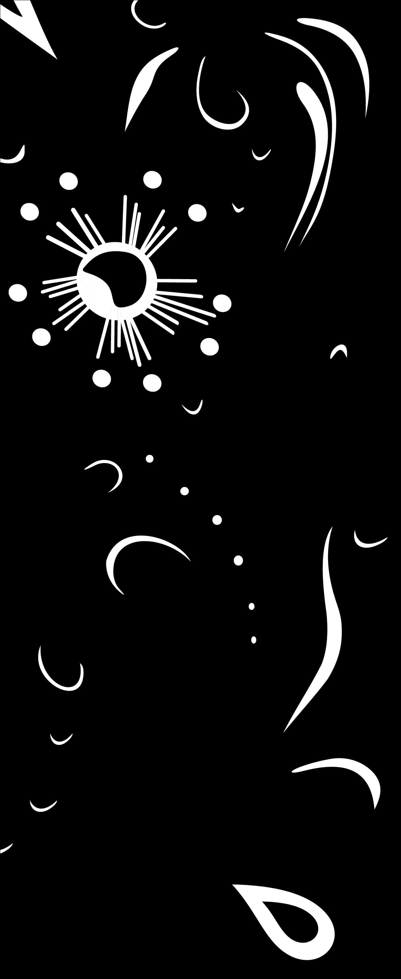 Abstract Sunand Swirls Black Background