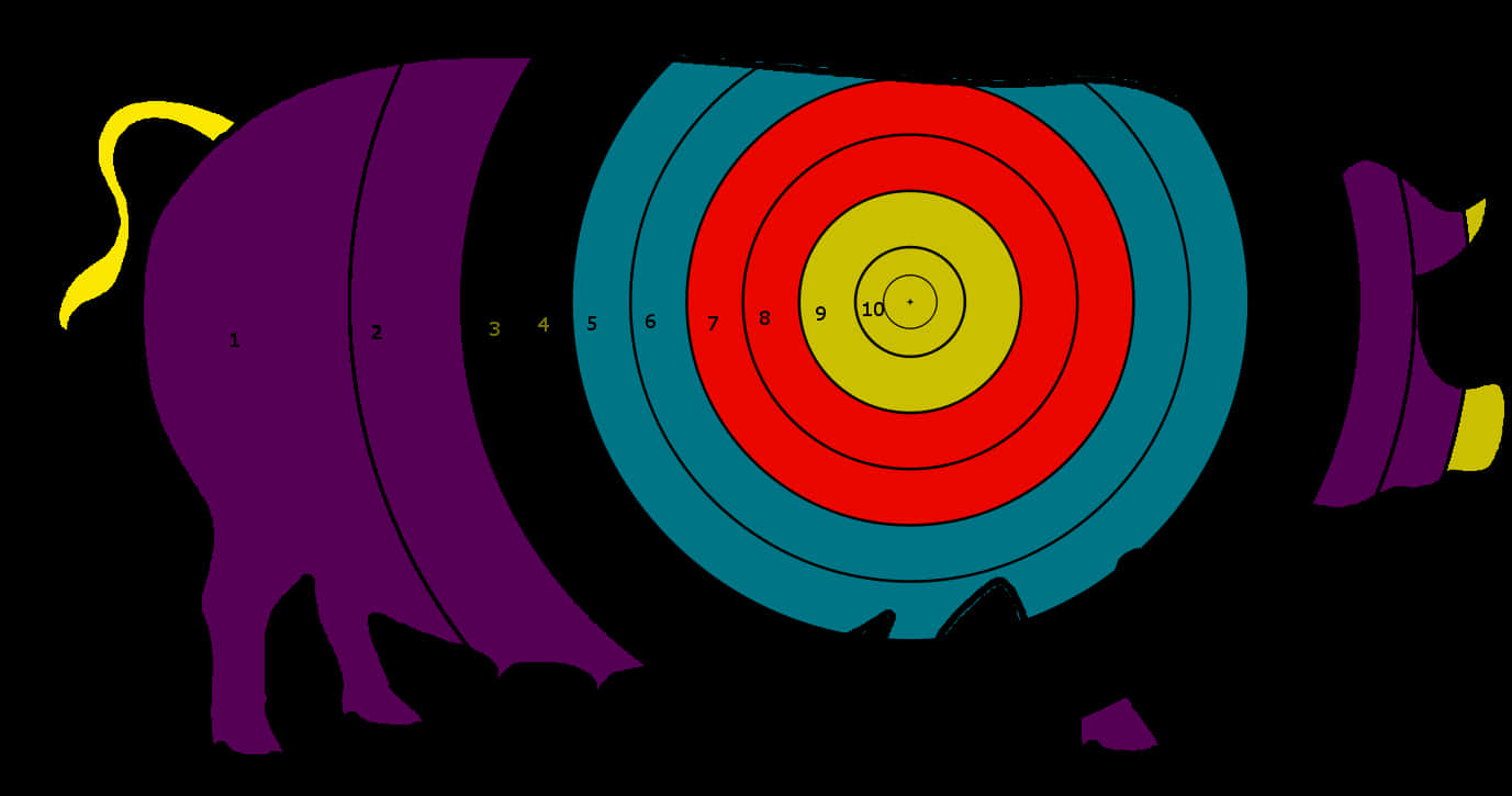 Abstract Target Elephant Silhouette