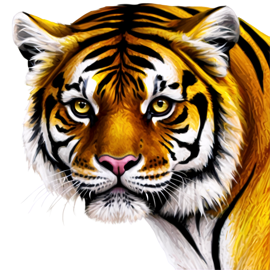 Abstract Tiger Face Drawing Png Pqq