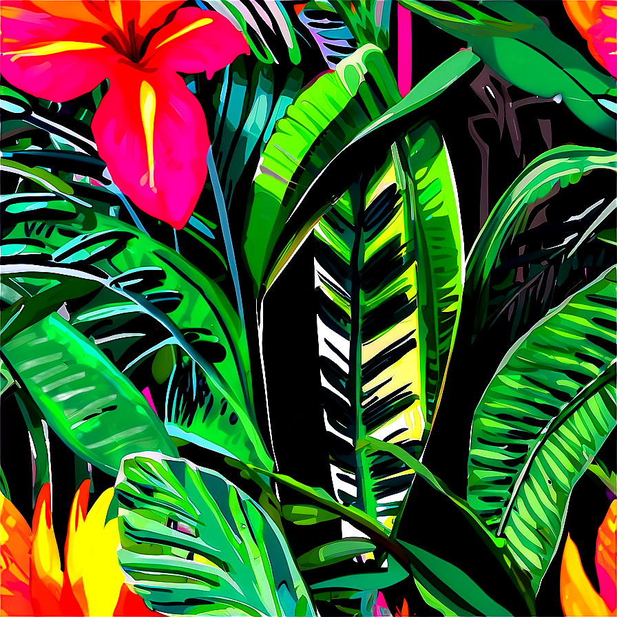 Abstract Tropical Plants Png 06252024