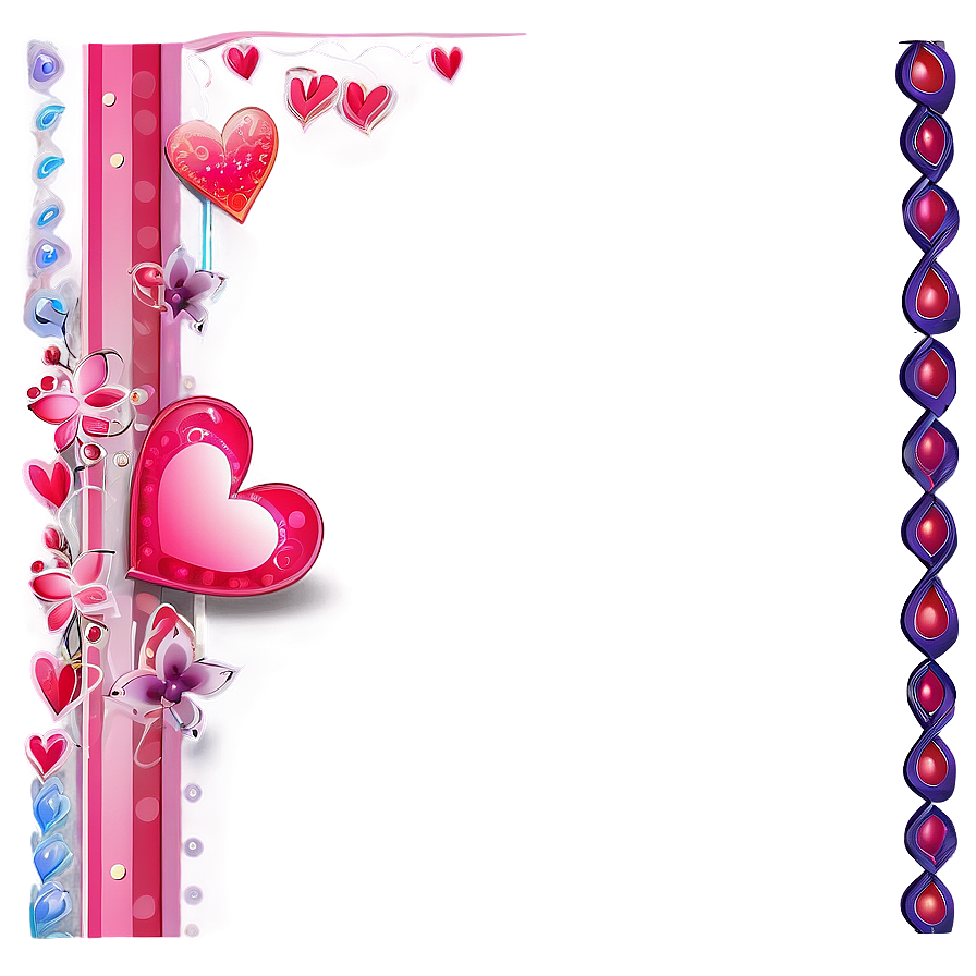 Abstract Valentines Day Border Png Qtk