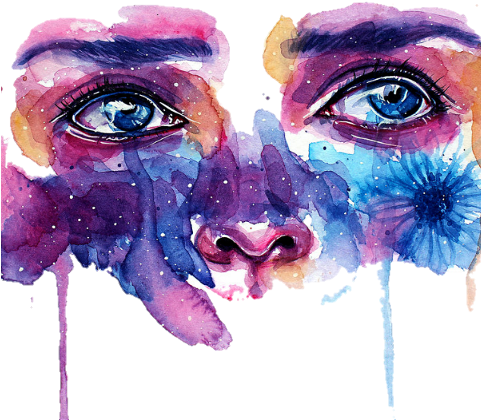 Abstract Watercolor Eyes Sticker