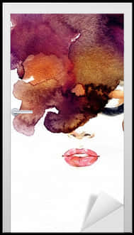 Abstract Watercolor Lips Artwork