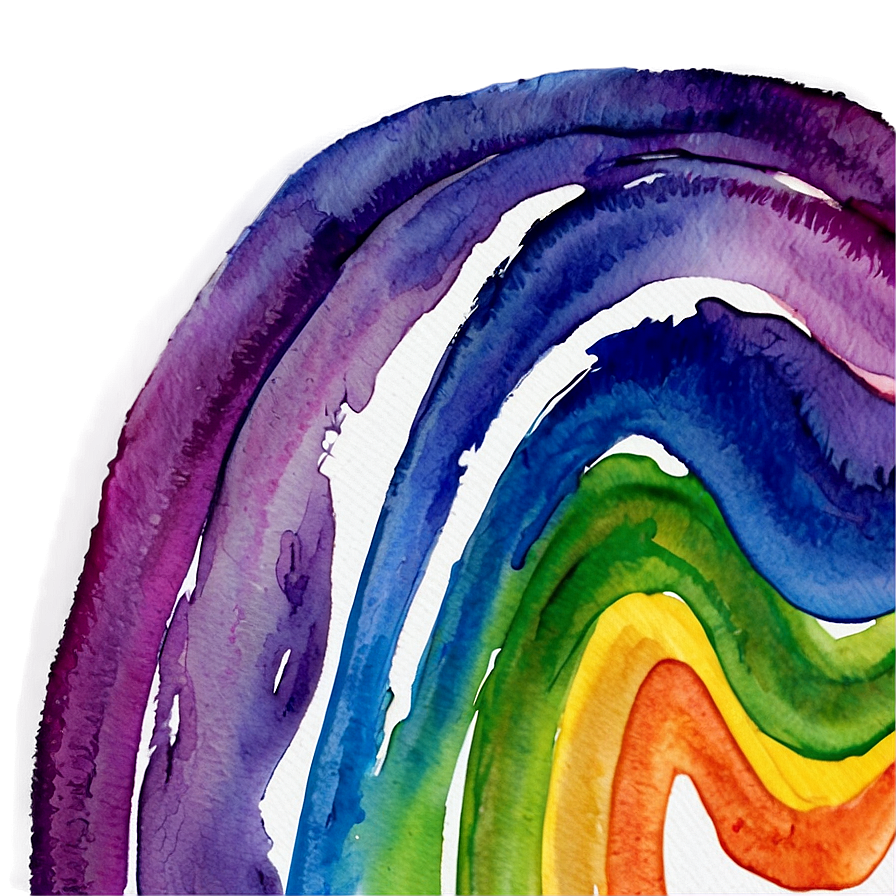 Abstract Watercolor Rainbow Png 06272024