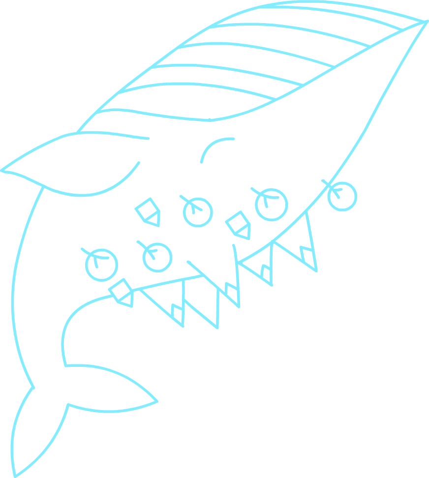 Abstract Whale Constellation Drawing