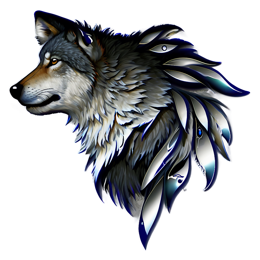 Abstract Wolf Head Artwork Png 06122024