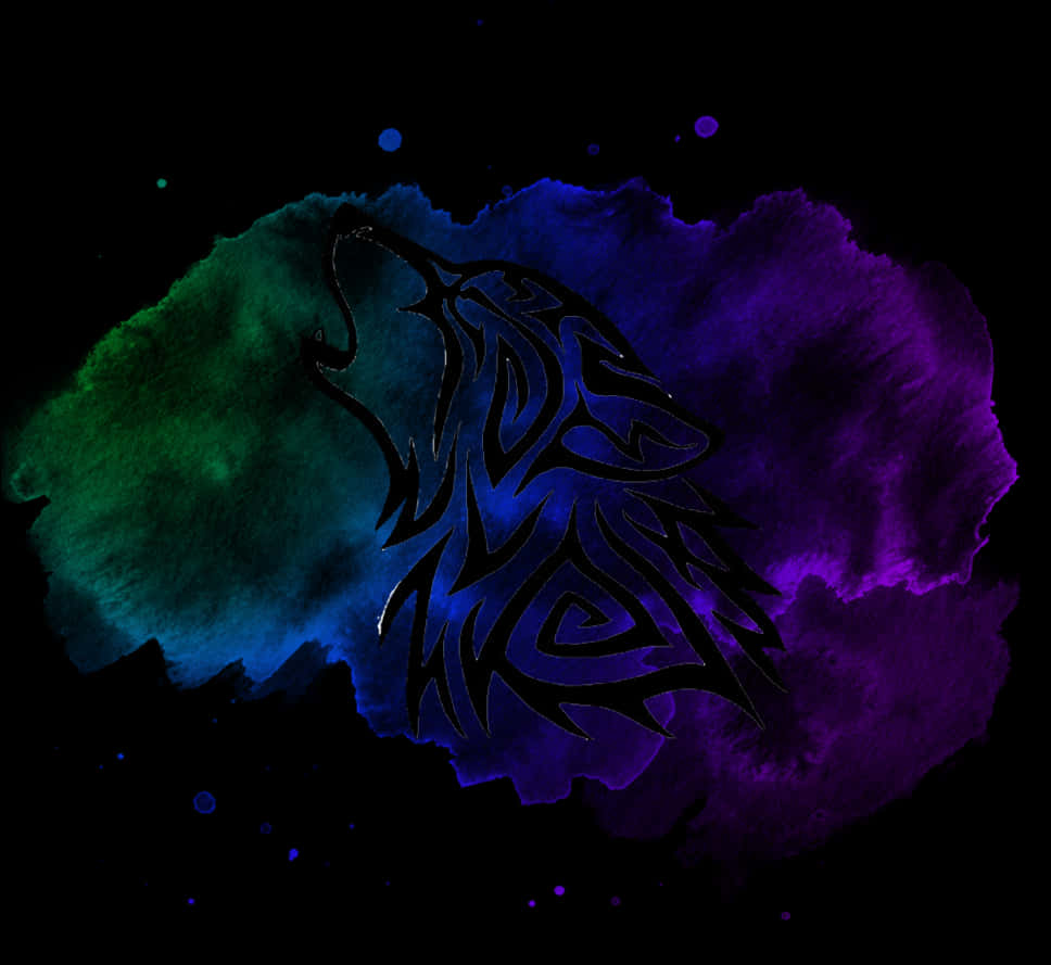 Abstract Wolf Silhouette Nebula