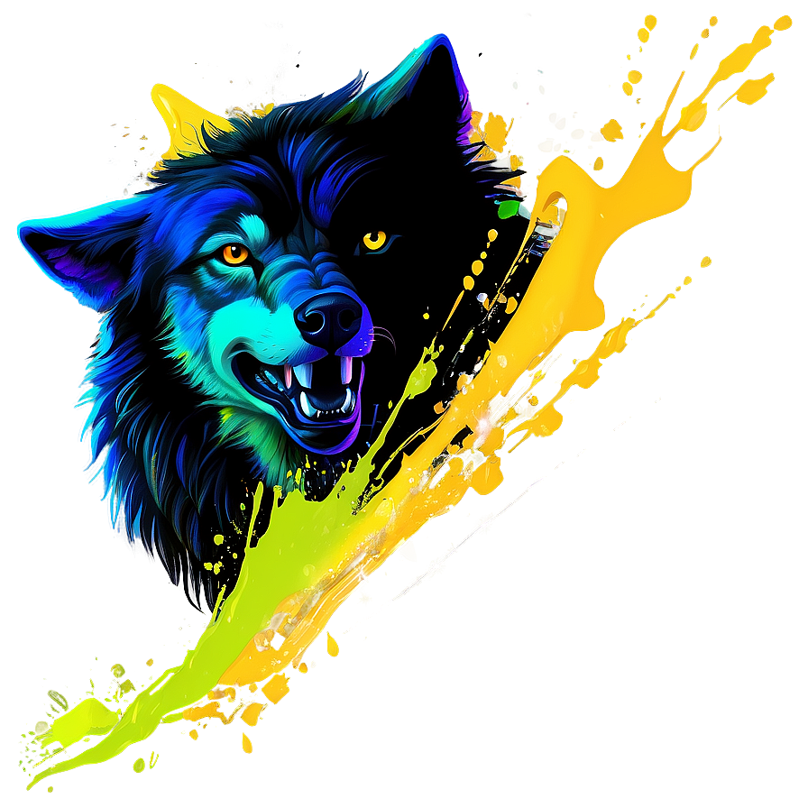 Abstract Wolf Splash Art Png 39