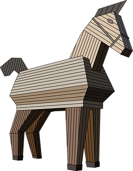 Abstract Wooden Horse Sculpture