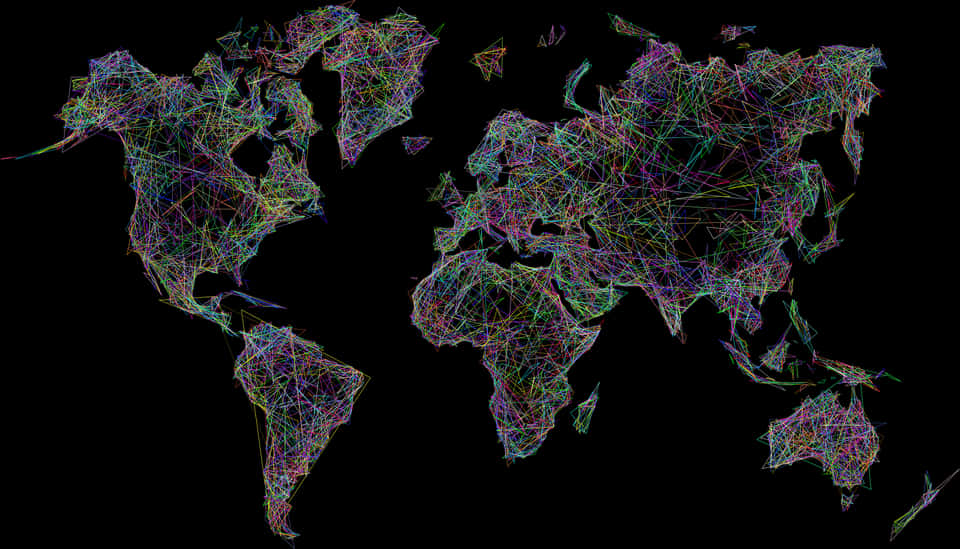 Abstract World Map Network Lines