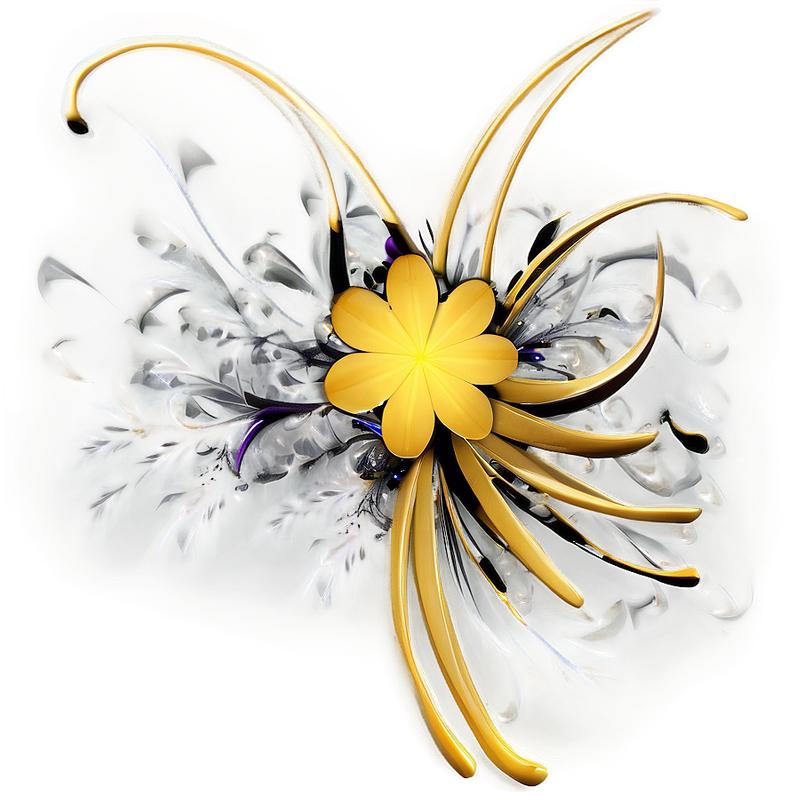 Abstract Yellow Flowers Png Dwg