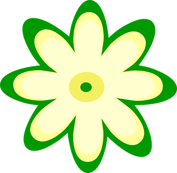 Abstract Yellow Green Flower Illustration