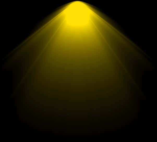 Abstract Yellow Light Beam Shining Darkness