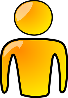 Abstract Yellow Person Icon