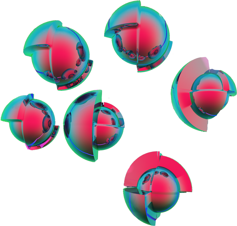 Abstract3 D Spheres Anaglyph Effect