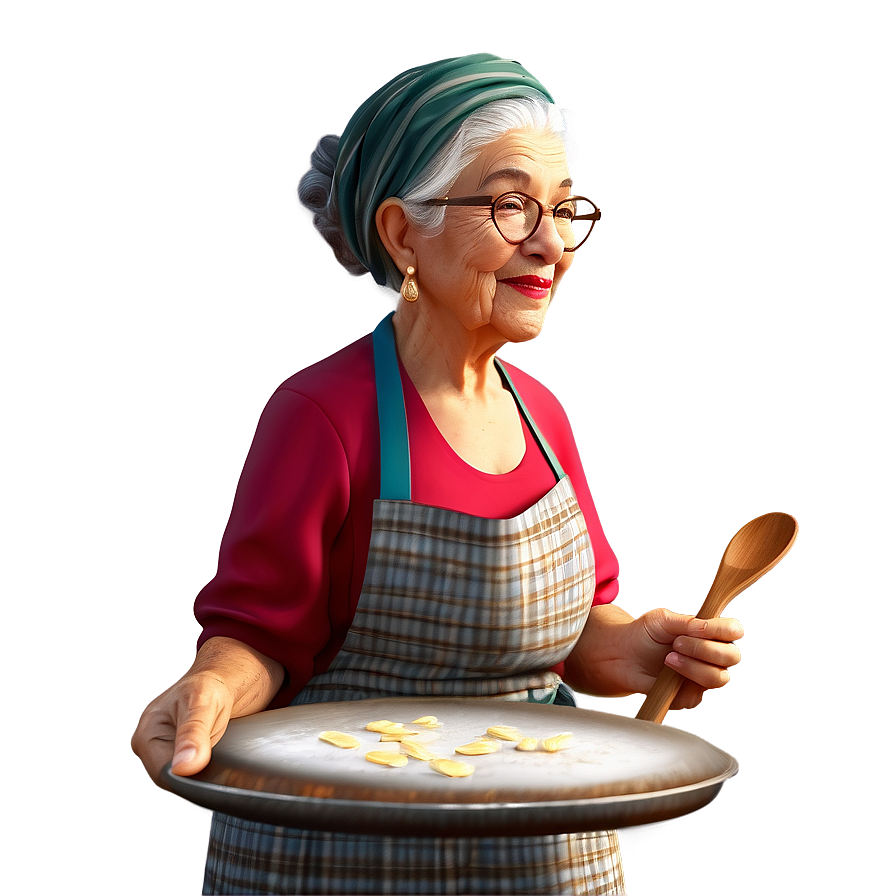 Abuela Cooking Illustration Png Awm14