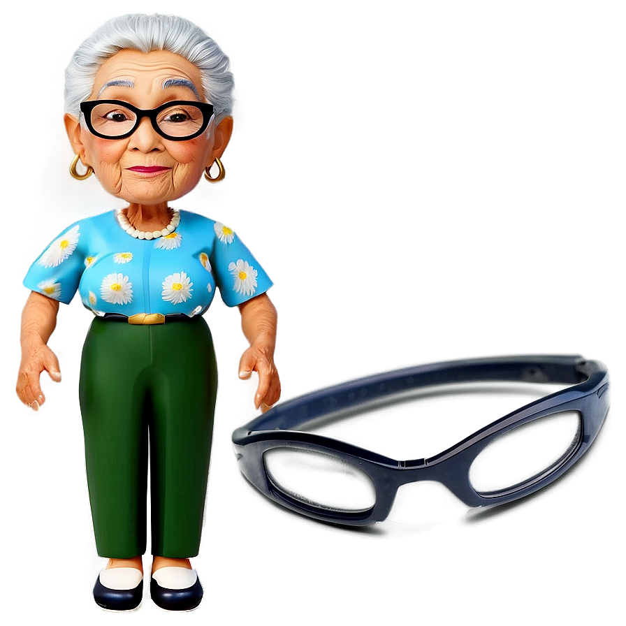 Abuela With Glasses Png Ytp